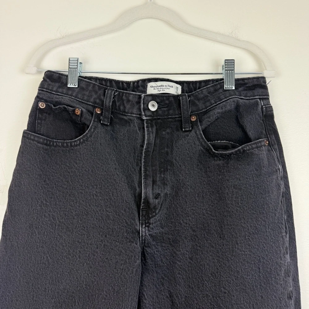 Abercrombie & Fitch 90s Relaxed Mom Jeans Black High Rise Vintage Inspired
